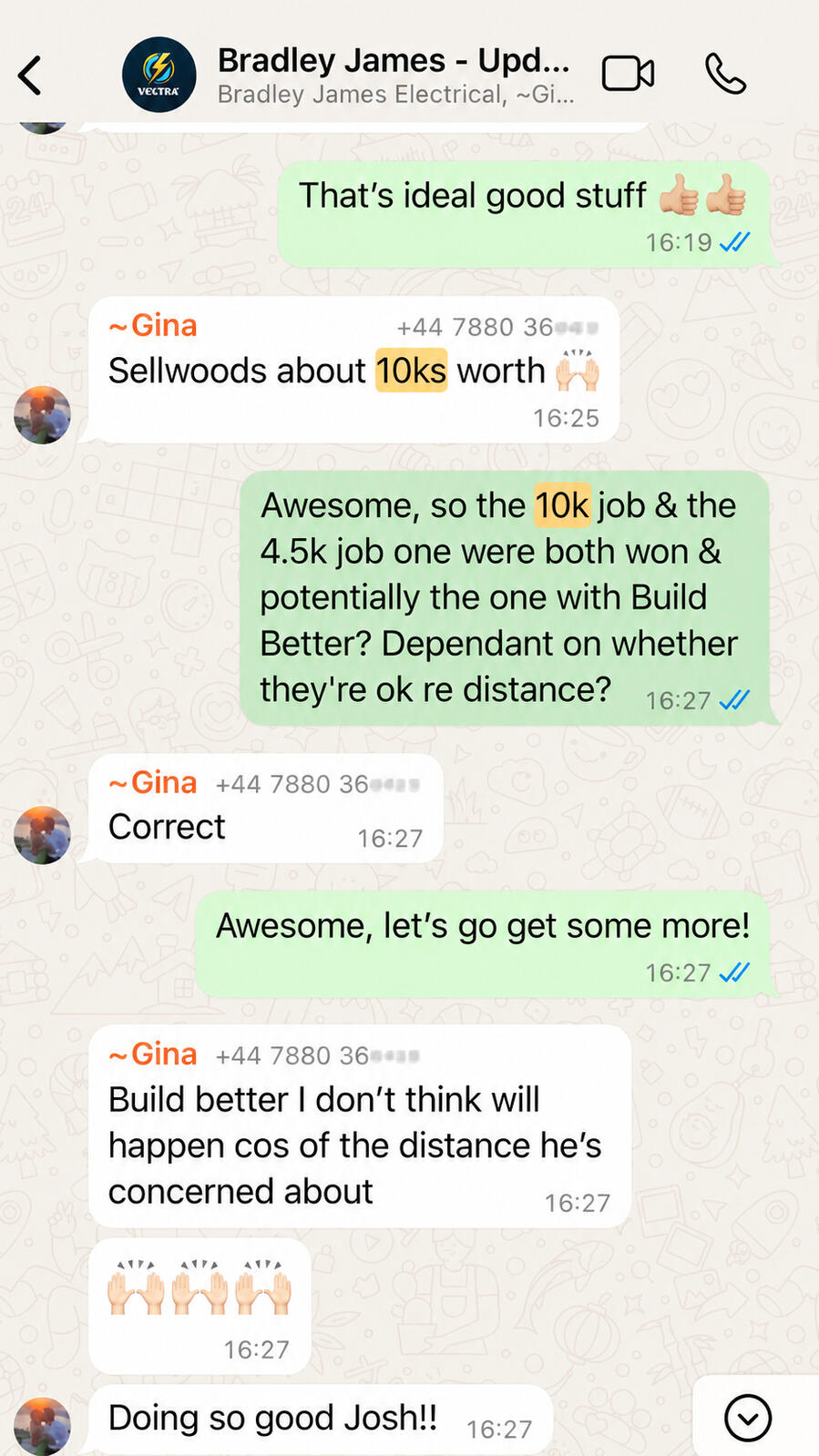 Client feedback