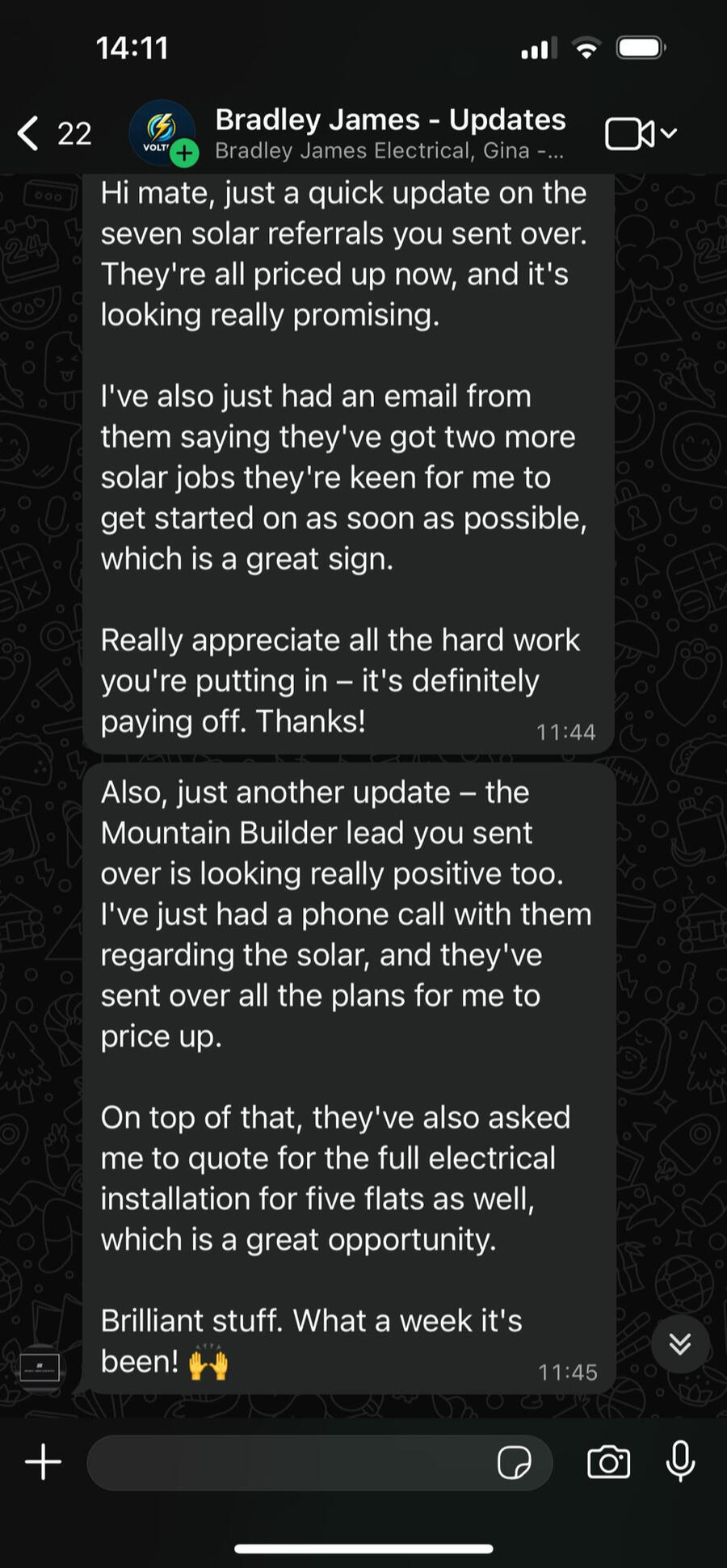 Client feedback
