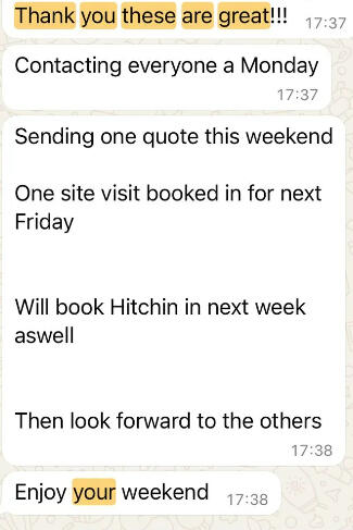 Client feedback