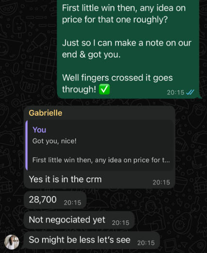 Client feedback