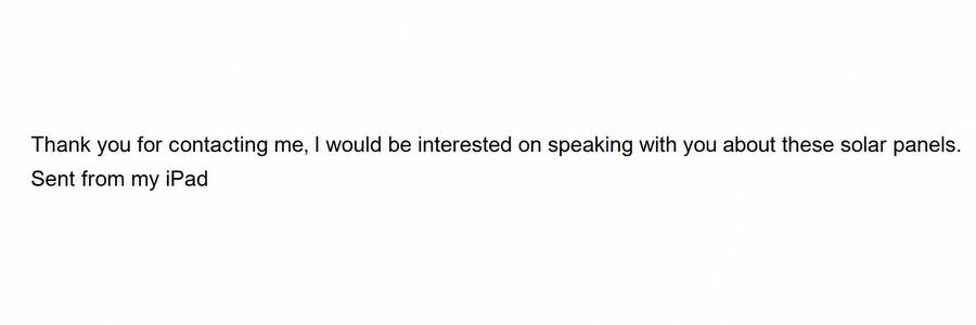 Interested company reply